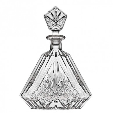 Whiskey Decanter for Liquor Scotch Bourbon or Wine Irish cut Triangular 750ml