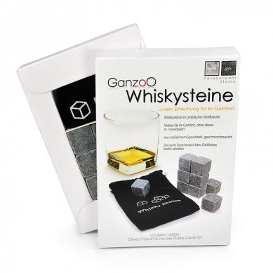 Whisky stones made of natural stone 9 pcs  cooling stones in Customized Paper Gift Box