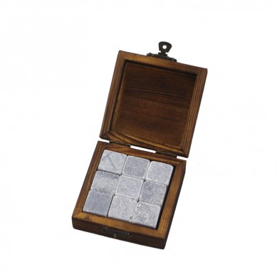 9 PC de Soapstone Frostujo Viskio Stone Set Gift Box fridiga Reuzebla Glacio kuboj Viskio por Gepatroj