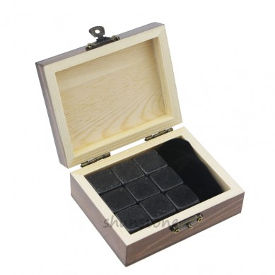 Héichwäerteg Concierge Whisky Stones Brand New Sollt Dir Refrigerate Whisky mat 9 Meint Holz Schacht Album Granit Stone