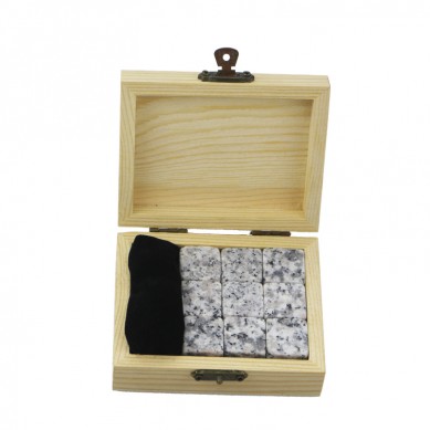 9 pcs of Bar accessories men gift set whiskey stones for party with velvet bag