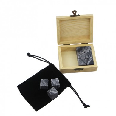 High quantity Wholesale whisky Chilling Stones 9 pcs Whiskey Stone Set Creative Gift Set Custom Whiskey Wine Ice Stone with Wooden Box