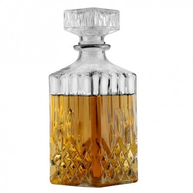 Factory Cheap Wholesale leadf ree ultra transparent square whiskey decanter set