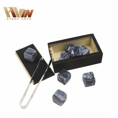 Bar Tools Promotion Whisky Gift Set Wine Accessory Cooler Customized Whiskey Stones Glasses in Pine Wooden box Ice Chilling Cube