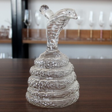Animal shaped horse snake cow dragon shaped clear glass wine liquor bottles