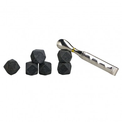 Special diamon Whisky Stones Gift 6 Natural Soapstone  Granite Chilling Rocks with pine Wooden Box