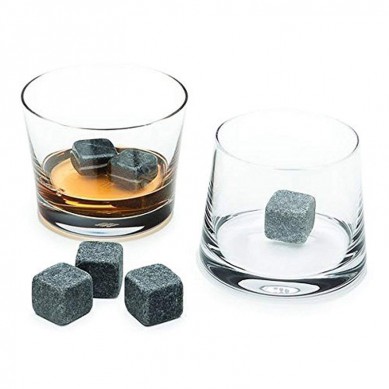 Whiskey Stones Set of 9 Reusable Ice Cubes for Drinks Chilling Stones Natural Soapstones