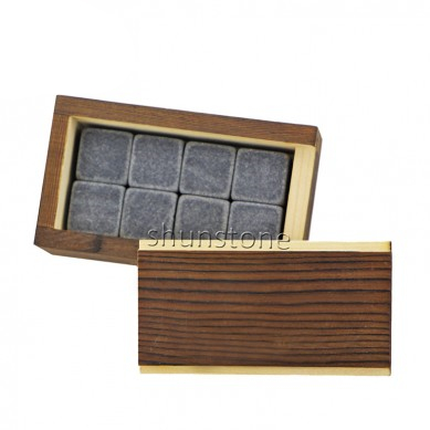 Combination Reusable Ice Cubes Whiskey Stone Wooden Box Set New Design Chapters Whiskey Stones with Great Price High Quality