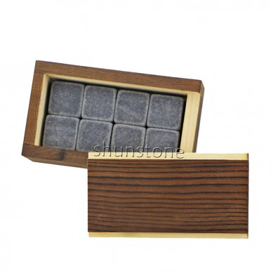 Mchanganyiko Reusable Ice Cubes Whiskey Stone Wooden Box Set New Design Sura Whiskey Stones kwa Mkuu Bei High Quality