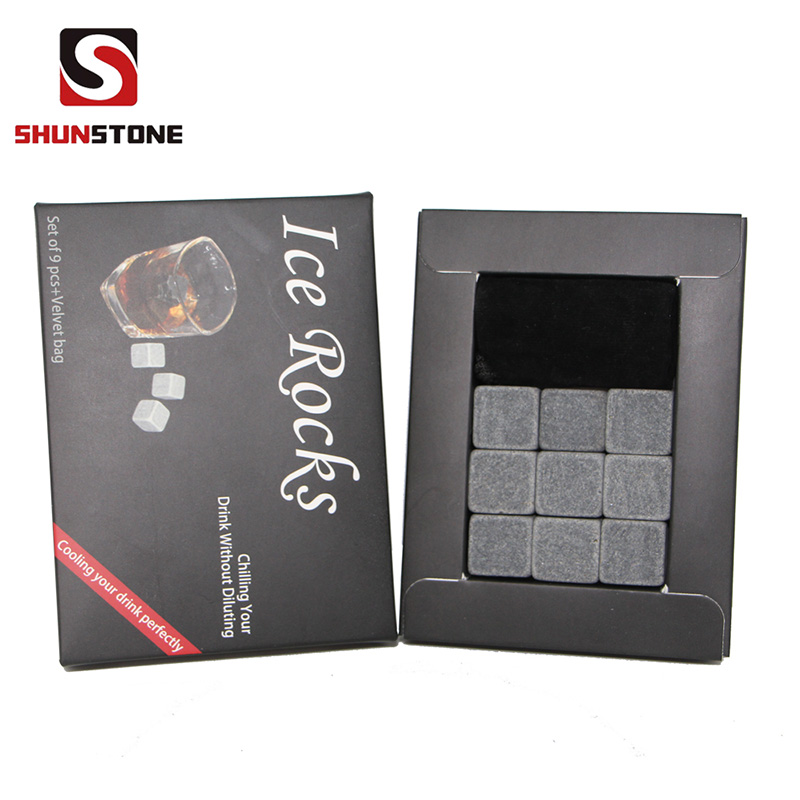 OEM Factory for Whisky Glass Bottle - Best seller in Amazon 9 pcs of Chilling Whiskey Stones in Gift Box ice cube Made of 100% Pure Soapstone – Shunstone