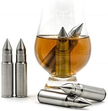 Pro hot selling whiskey bullet reused whiskey ice cube stone by wooden gift box