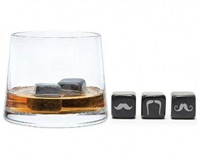 Personalized Whisky Stones Mustaches Soapstone Beverage Cubes with Laser Logo