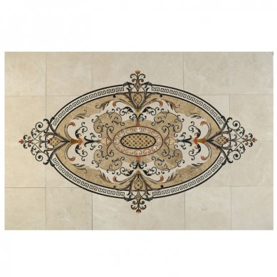 Customized Design Marble Waterjet Medallion For Flooring