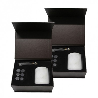 New whisky stone kit 6 pcs of polish Whiskey Rocks Wholesale with tong and cup