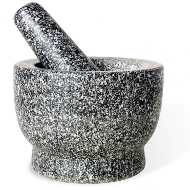 SHUNSTONE Premium Solid Granite Stone Mortar and Pestle Large 14cm