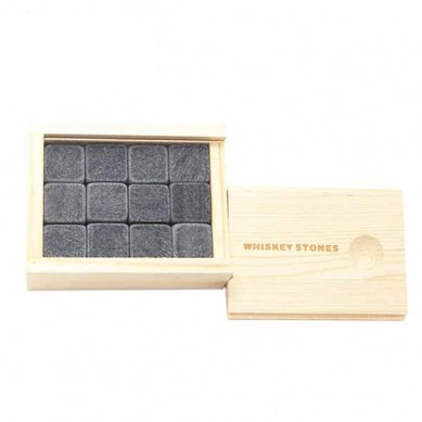 12 stk af Whisky Stones Gift sett til að halda drykk Pristine Hotselling Gift Set með tígullaga Basalt Stone besti Bar Aukabúnaður