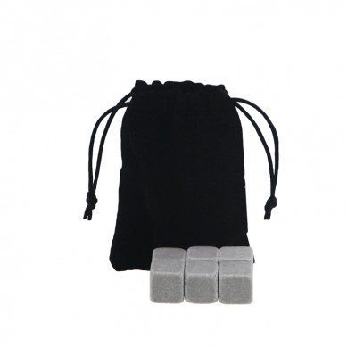 Cheap Natural Whiskey Stones set with Black Velvet bag