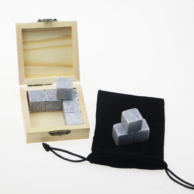 High Quality Grey Gift Set 9 Pcs Reusable Whiskey Stone Ice Cube as Stone gift