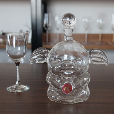 1000ml pig shape glass wine bottles