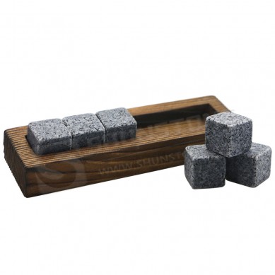 6 pcs Chilling cube Whisky Gifts Whiskey Stones Gift Set by wooden tray