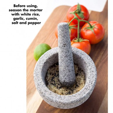 Unpolished Granite Mortar and Pestle 6 Inch by Jamie Oliver