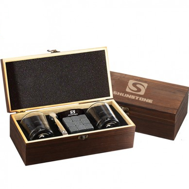 Shunstone Quality Guarantee Whiskey Stones Glasses Gift set Real Rocks for Drinking No meil No water Better Than Ice