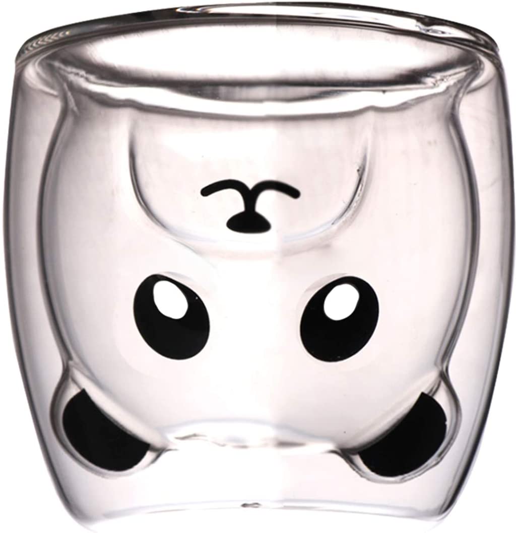 BING DUN DUN panda shape double wall glass!