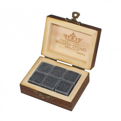 Commercio all'ingrosso 6 pezzi di Whisky Stones Scatola di legno Bevanda di alta qualità Chilling Ice Cube