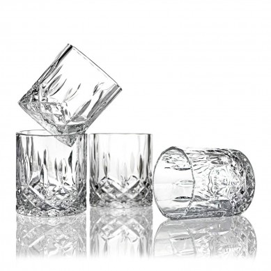 Lead Free Crystal Whiskey Glasses 11 Oz Unique Bourbon Glass Double Old Fashioned Glasses
