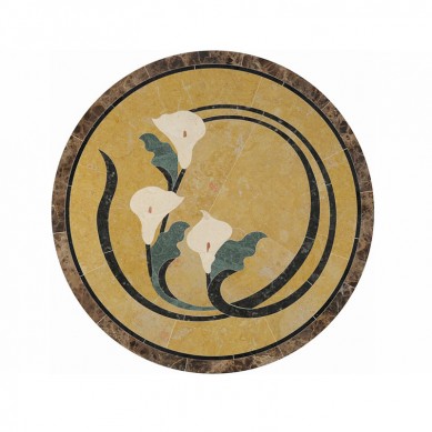 Round square shape water jet onyx stone marble floor medallion for villa project