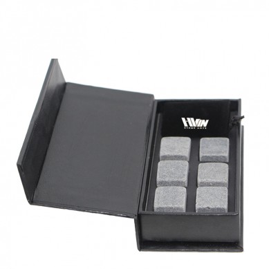 Cheap gift kit Whiskey Stones Gift Set 6 pcs of Natural chilling stone Cooler with Handmade Magnetic Box