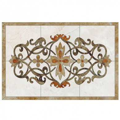 Customized Design Marble Waterjet Medallion For Flooring