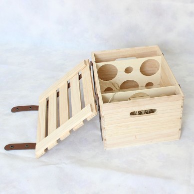 SHUNSTONE Wooden Wine Gift Box For 6 Bottles