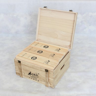 SHUNSTONE Custom logo wooden wine box pack wood boxes for wine