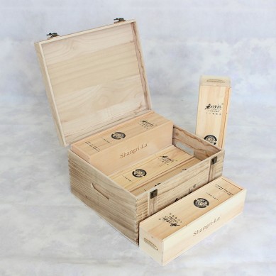 SHUNSTONE Custom logo wooden wine box pack wood boxes for wine