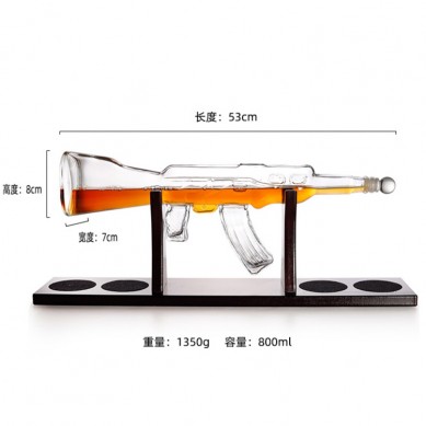 Best selling label glass decanter of gun oversales for drinking