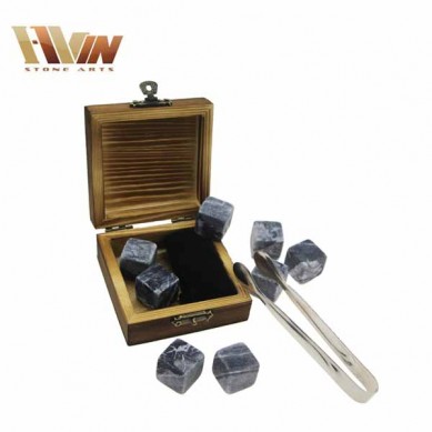 Hot product 6pcs of whiskey rock whisky stone wood grain of wooden boxs