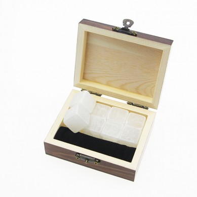 Jade Stone Custom Shape Bar Accessories 8 pcs of Whiskey Stones in wooden box