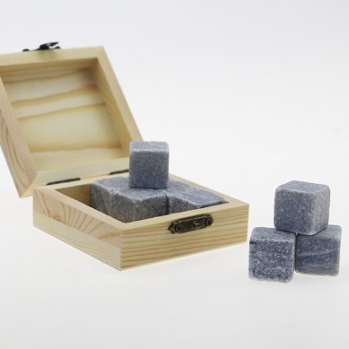 High Quality Grey Gift Set 9 Pcs Reusable Whiskey Stone Ice Cube as Stone gift