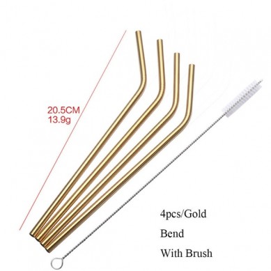 Golden Color Metal Straw Supplier in China