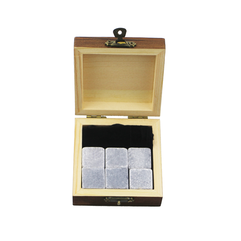 Renewable Design for Table Top - 2019 top selling 6 pcs of Mongolia Black whiskey stone gift Whisky Ice Stones Drinks Cooler Cubes Natural Chilling Whisky Stones With Gift Box  – Shunstone