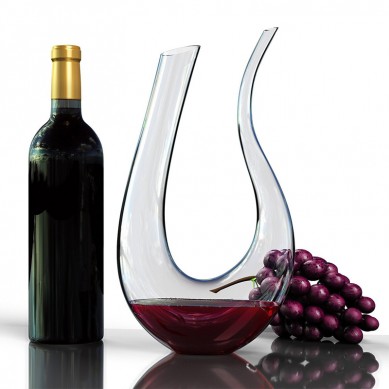 Wine Decanter U Shaped Horn Design Hand Made Crystal Wine Aerator Gift for Wine Lovers