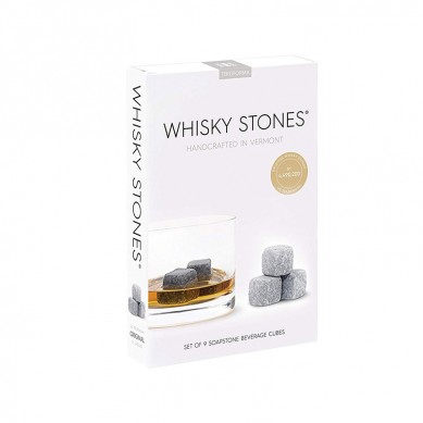 CLASSIC Whiskey Stones Handgefertigte Speckstein-Getränke-Kühlwürfel-Set von 9 Zoll
