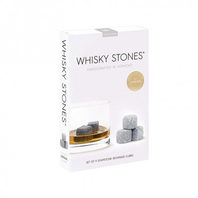 CLASSIC Whisky Stones Handcrafted Soapstone Beverage Chilling Cubes Set of 9