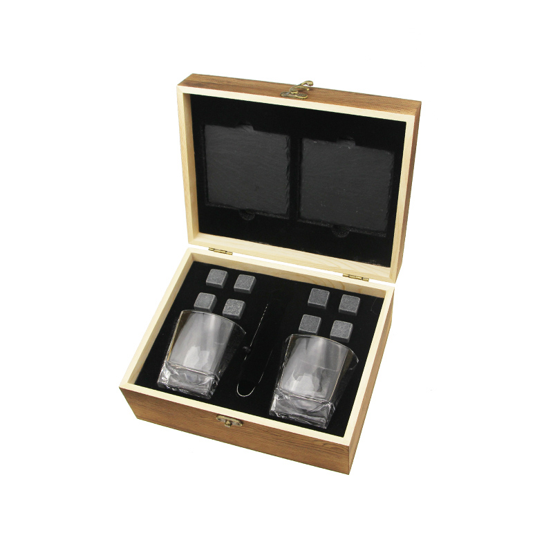 Best Price onWhisky Stones Gift - OWN design Bar Accessories Crystal Glasses Whiskey Stones Slate Coaster Wooden Gift box  – Shunstone