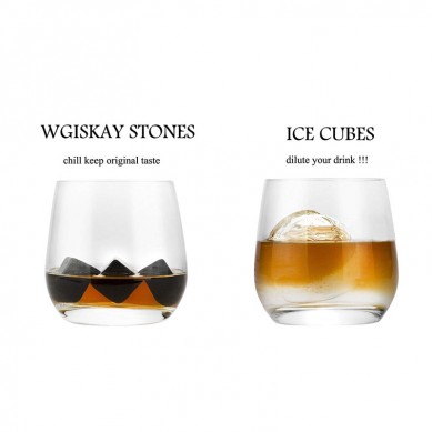 Whiskey Stones Set of 9 Reusable Ice Cubes for Drinks Chilling Stones Natural Soapstones