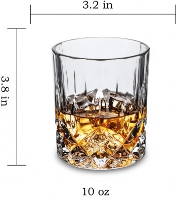 Whiskey glass set of 4 Old Fashioned Drinking Glassware lead free wine glass by gift box