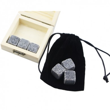 Hot selling gift kit 6 pcs of G654 Whiskey Chilling Rocks Customize Packaging Whiskey Stones Set of Natural Cubes with velvet bag