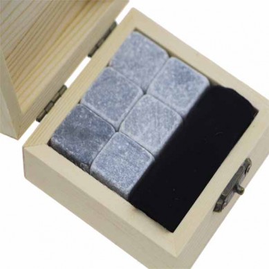 Popular 6 pirasong Whiskey Stones Cold Rocks Para sa mga inumin Natural Granite Whiskey Stones Regalo Set