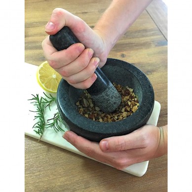 SHUNSTONE Granite Mortar and Pestle Large Dishwasher with Spoon Set